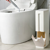 2 In 1 Integrated Can Set Toilet Corner Trash Bin Cleaning Brush Covered Paper for Bathroom Accessories