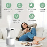 1pc, 27.05oz Water Drop Backflow Humidifier - USB Powered Desktop Office And Home Decor