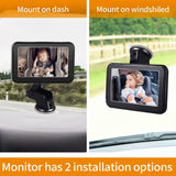 1080P High Definition Monitor for Baby Rear Facing Seat 150° Wide View Night Vision Car Mirror Camera