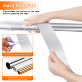 2Inch Wide X 32.8 Ft Outdoor Foam and Foil Pipe Wrap Insulation Tape Self Adhesive (2 Roll)