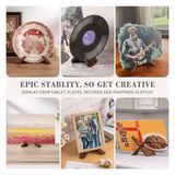 Stand for - 3 Pcs 6.5 Inch Plate Holder Display Wooden Picture Frame Stand, Table Top Easels
