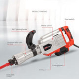 3000W electric pick large cylinder high-power industrial grade demolition wall slotting broken wall hardware tool electric pick