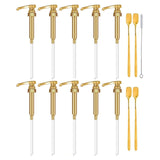10 Piece Coffee Syrup Pump Dispenser With 4 Spoons Gold Fits 750Ml Coffee Flavoring Syrup Bottles, Fits Home Coffee Bar Drinking