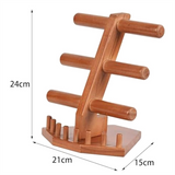 Wooden Holder Jewelry Brown 3 Tier Bangle Rack Bracelet Display Stand for Lady Bathroom Store Bedroom