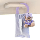 Cartoon Bear Doll Plush Cute Car Accessory Multifunctional Practical Tissue Holder Napkin Box For