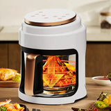 Visual Oil-free Electric Fryer - Multi-functional Automatic Household Fryer with 360° Baking and LED Touchscreen