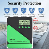 MPPT Wifi Solar Charge Controller 12V/24V Dual USB LCD Display Panel Charger Regulator 10A/20A/30A/40A/50A/60A for Lead Battery