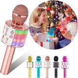Wireless Karaoke Room Microphone Portable Bluetooth Speaker Recorder Home KTV Player LED Light Christmas Gift