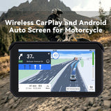 5inch Motorcycle GPS Navigation Driving Recorder Wireless CarPlay＆Android Auto Portable Touch Outdoor IPSX7 Waterproof Navigator