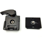 1/4in Camera Quick Seat Assembly Metal Heads Mount Adapter with Manfrotto 200PL-14 Compat Plate Tripod Accessories