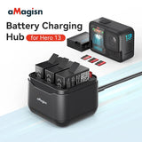 Station Compatible For Hero13 Black Battery Charging Box With Lighting Modes 3 TF Card Slots