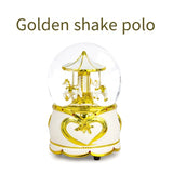 Gold Music Resin Crafts Ornaments Hundred Tone Birthday Gift Wind-Up Box 1 Piece