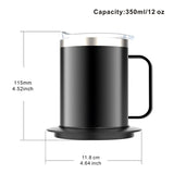 Coffee Mug Warmer with Cup and Lid Auto Heat 131-149℉ Intelligent Constant Temperature 12.3oz Double Layer Food Grade