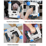 21V Electric Nailer Rechargeable Nail Shooter Furniture Staple Gun DIY Woodworking Household Decoration Tool