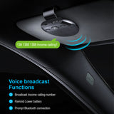 Bluetooth 5.0 Receiver Handsfree Car Kit Speakerphone Sun Visor Wireless MP3 Music Player with Microphone Auto Power On/Connect