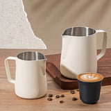 1pc 350ml Milk Frothing Pitcher, Stainless Steel Espresso Steaming Pitchers, Coffee Milk Frother Jug For Espresso Machines Cappuccino Latte Art, Pour Cup, Halloween Christmas