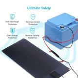 60W 12V Panel Battery QC3.0 Fast Charger with Alligator Clip Waterproof Solar Cells Power Bank for Car Boat RV