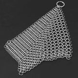 2X Cast Iron Cleaner -Premium 316 Stainless Steel Chainmail Scrubber , 8X6 Inch