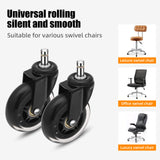 5PCS Office Chair 3 Inch Swivel Rubber Caster Wheels Replacement Soft Safe Rollers Furniture Hardware