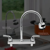 Replacement Kitchen Sink with 360 Degree Rotatable Sprayer Flexible Spout RV Bathroom Faucet Set