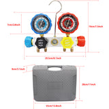 4 Way AC Manifold Gauge R410A R22 R134A HVAC Diagnostic Charging Tool Quick Adapter w/Hose Set + Carrying Case for car use