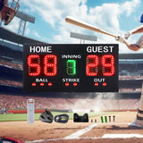 Digital with Remote Professional Score Inning Ball Strike Out LED Baseball Scoreboard for Compeon Fence