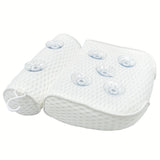 3D mesh with suction cup bathtub non slip washable pillow, bathroom shower pillow