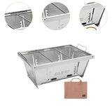 Barbecue Adjustable Firepower Firepit Tabletop Stainless Steel Foldable Grill for Backpacking Yard Outside Garden Picnic