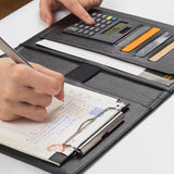 Organizer Portable Fine Workmanship Multifunction Durable Document Paper File Folder with Calculator
