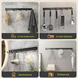 Modern hook, black aluminum towel rack, bathroom door wall hanging hanger, 1 piece