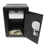 Safe Organizer Iron Desk Decorative Piggy Bank Metal Mini Cabinet Money Storage Box for Boys, Black