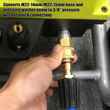 Kit 4 PCS M22 Quick Connect Fitting Coupler Brass Pressure Adapters for Power Washer Gun