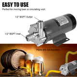MP-15RM 220V EU Standard BSPT 1/2'' NPT 140 Celsius Water Beer Pump Homebrew Magnetic Drive Pump for Home Brewing