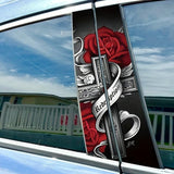 B Stickers Rose Graffiti Window Pillar Decals Decor Artistic Sense Auto Personality Sticker For B-Pillar Dimensions