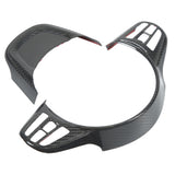 Steering Wheel Cover Trim Car Interior Decor Carbon Fiber Temperature Resistant Wearproof Steering Wheel Decoration for Auto