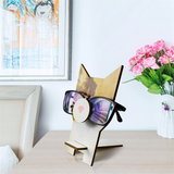 2PCS WOOD Puzzle Eyeglass Holder Sunglass Display Stand Home Office Desktop Animal Holiday Decoration Gift B