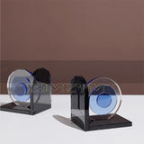 Blue Eye Crystal Bookends Modern Minimalist Library Book Stopper Desk Creative Ornament Study Tv Cabinet Living