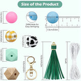 200Pcs For Keychain Making Kit, Multiple Styles Shapes 15Mm Silicone Bulk Rubber Beads Durable Easy To Use