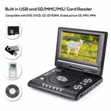 7.8 Inch 16:9 Widescreen 270° Rotatable LCD Screen Home Car TV DVD Player Portable VCD MP3 Viewer with Game Function