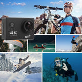 Ultra HD 4K Action 30fps/170D Underwater Helmet Waterproof 2.0-inch Screen WiFi Remote Control Sports go Video Camera Pro