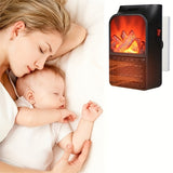 1pc, Flame Heater, Small Heater With Heating And Fan Modes, PTC Fast Heating Electric Heater, Portable Household Remote Control,  For Home Office School Thanksgiving Halloween Christmas Wedding Birthday Gift Fall Winter Essential