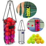 Hopper Ball Picking Frame with Handle 25 Tennis Balls/15 Pickleball Capacity for Easy Pickup Carrying