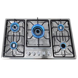 Five-hole Cooktop Stainless Steel Built-in 5 Burners Stovetop LPG/NG Convertible Stove Top Dual Fuel Gas Hob