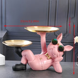1pc Creative Lucky Dog Ornaments,Entrance Key Storage Tray, Desktop Candy Plate Home Decorations, Housewarming Gifts,Home Decor, Room Decor