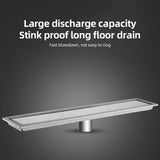 Premium 31.5-Inch Ear Shower Bathroom Drain with Hair Strainer and 2-in-1 Tile Insert Cover