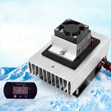DIY Kit 12V Semiconductor Cooler Peltier Cooling System, Heatsink Module Kit+Thermostat Set, US Plug