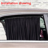 2 pcs 50cm Anti-UV Side Sunshades Car Window Shade Curtain Auto Rear Windshield Sun Block Universal