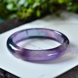 Natural Color Fluorite Bracelet  Iridescence Thousand Layer Pattern Ice Field Stone Amethyst Round Bracelet