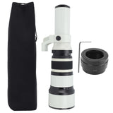 500mm F6.3 Manual Focus Telephoto Lens with T2 FX Adapter Ring Accuracy Scale 500mm F6.3 Telephoto Lens for Natural Scenery White