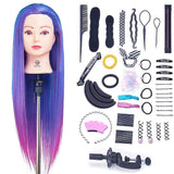 100% Synthetic Fiber Hair Training Head Cosmetology Hairdressing Mannequin Manikin Doll Head with Ta